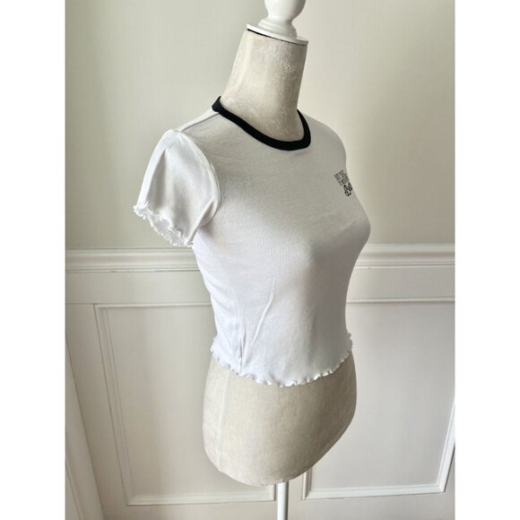 RT Babydoll Tee White & Black Ringer "But Wait... It Gets Even Better" Tee S - Picture 5 of 6